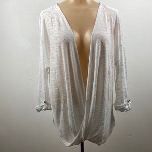 White House Black Market Draped Shirt, Size M